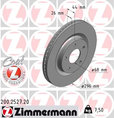 Brzdový kotouč ZIMMERMANN 200.2527.20
