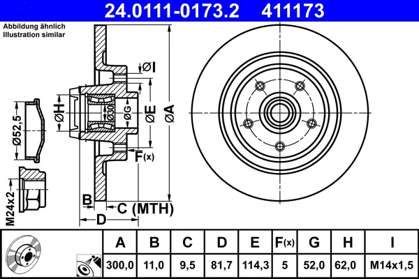Brzdový kotouč ATE 24.0111-0173.2