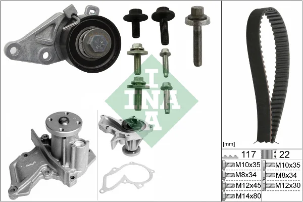 Vodni pumpa + sada ozubeneho remene Schaeffler INA 530014030