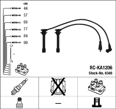 Sada kabelů pro zapalování NGK 6348