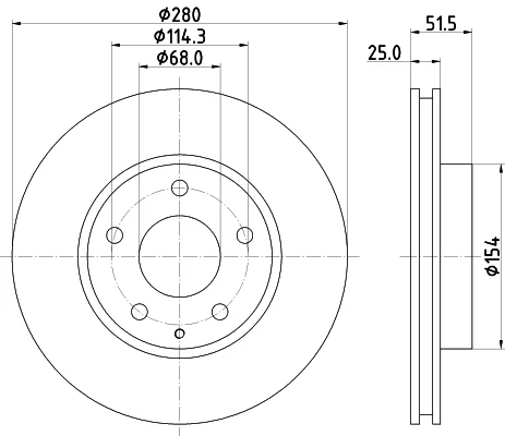 Brzdový kotouč HELLA 8DD355120-441 Brzdový kotouč HELLA 8DD355120-441