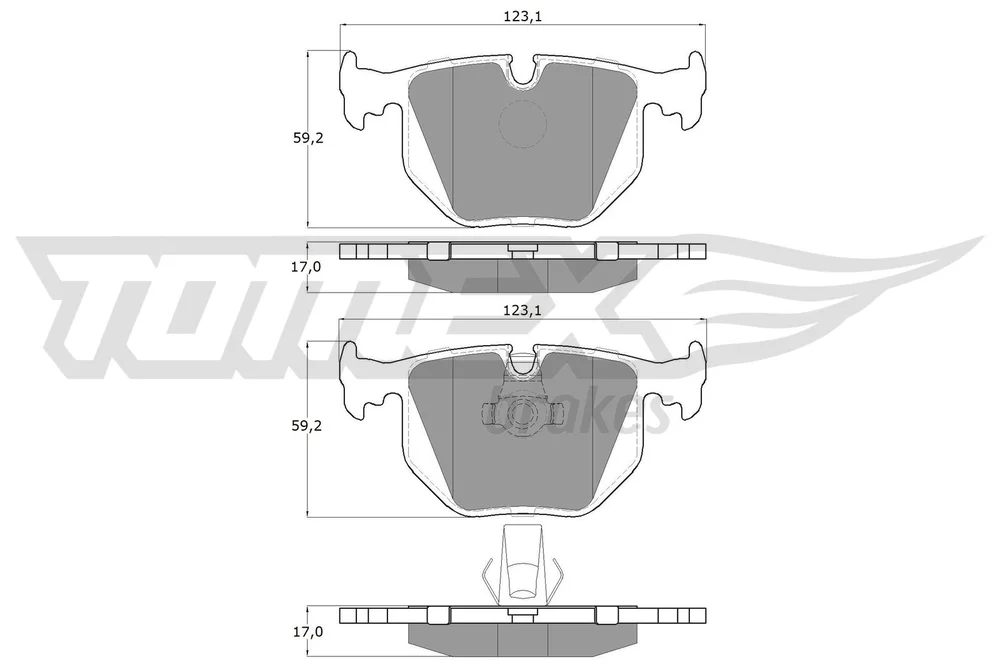 Sada brzdových destiček, kotoučová brzda Tomex Brakes TX13-19
