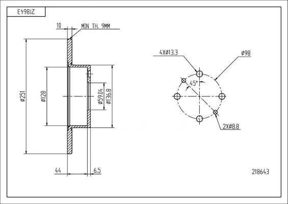 BRZ.KOTOUČ /Z/ BRAVO 1.6 07- /LAK/KPL HART 218643