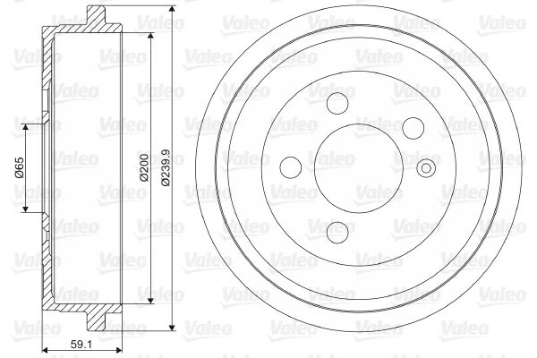 Brzdový buben VALEO 237099 – OE 6Q0609617