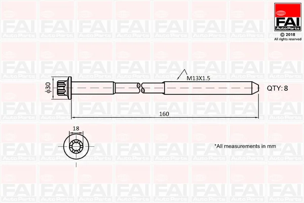 Sada sroubu pro hlavy valcu FAI AutoParts B1616