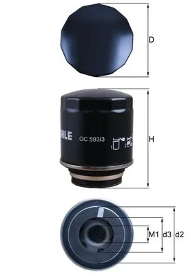 Olejový filtr MAHLE OC593/3