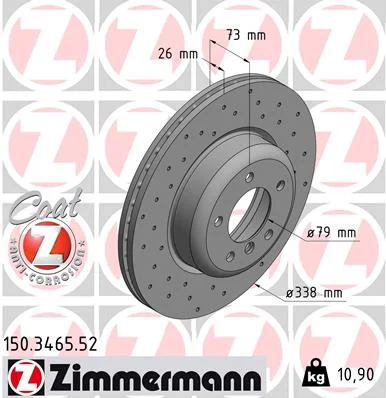 Brzdový kotouč ZIMMERMANN 150.3465.52 – OE 34116778647