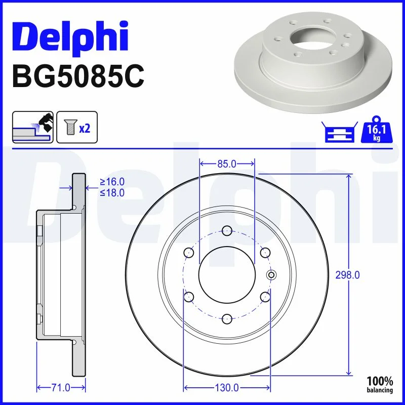 Brzdový kotouč DELPHI BG5085C
