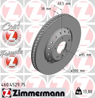 Brzdový kotouč ZIMMERMANN 460.4529.75 – OE 95835140450