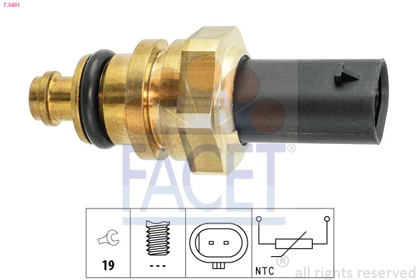 Snímač, teplota chladiva FACET 7.3401 – OE 30668661