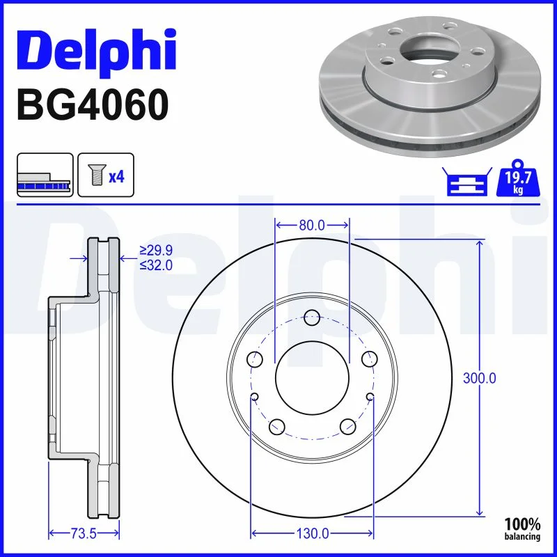 Brzdový kotouč DELPHI BG4060