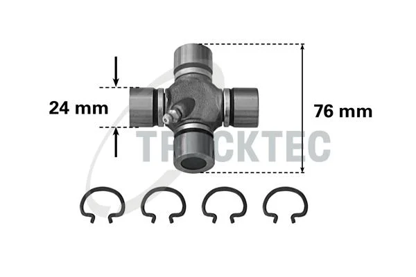 Kloub, podélný hřídel TRUCKTEC AUTOMOTIVE 02.34.017