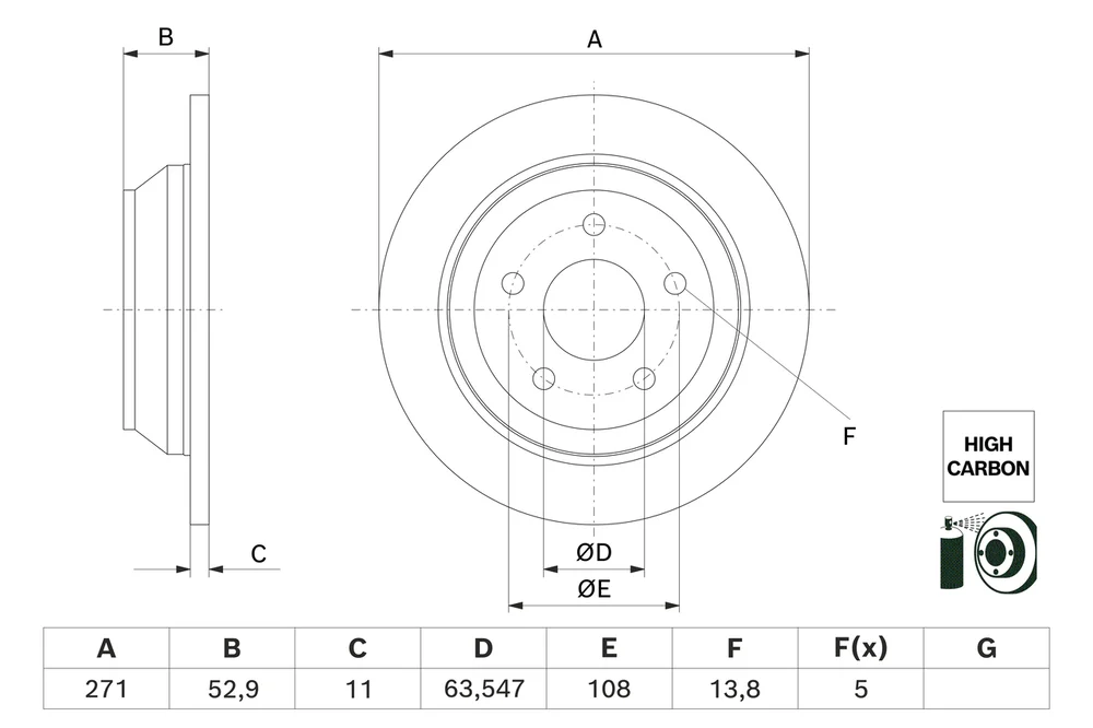 Brzdový kotouč BOSCH 0986479H55 – OE 2413300