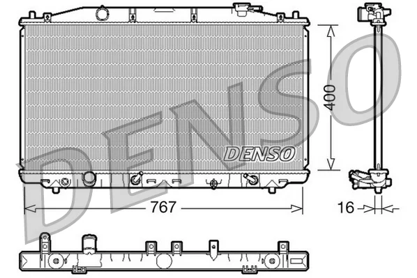 Chladič, chlazení motoru DENSO DRM40025 Chladič, chlazení motoru DENSO DRM40025
