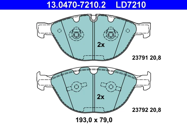 Sada brzdových destiček, kotoučová brzda ATE 13.0470-7210.2