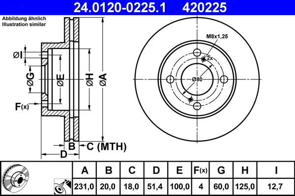 Brzdový kotouč ATE 24.0120-0225.1