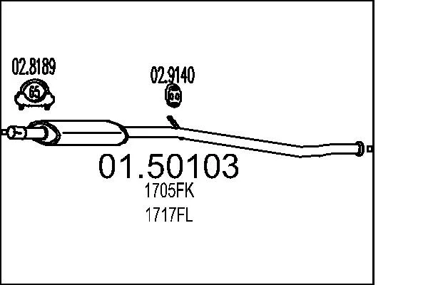 Stredni tlumic vyfuku MTS 01.50103