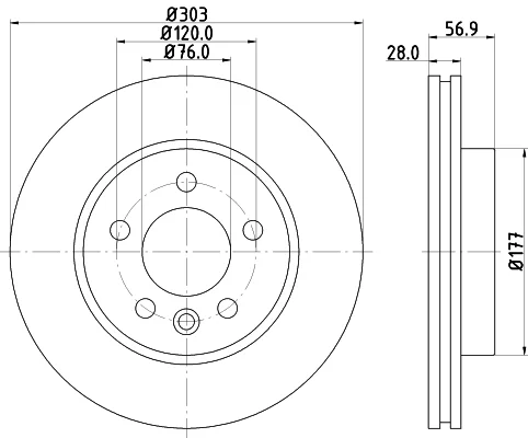 Brzdový kotouč HELLA 8DD355129-211