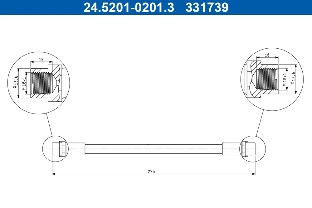 Brzdová hadice ATE 24.5201-0201.3 – OE 8A0611775