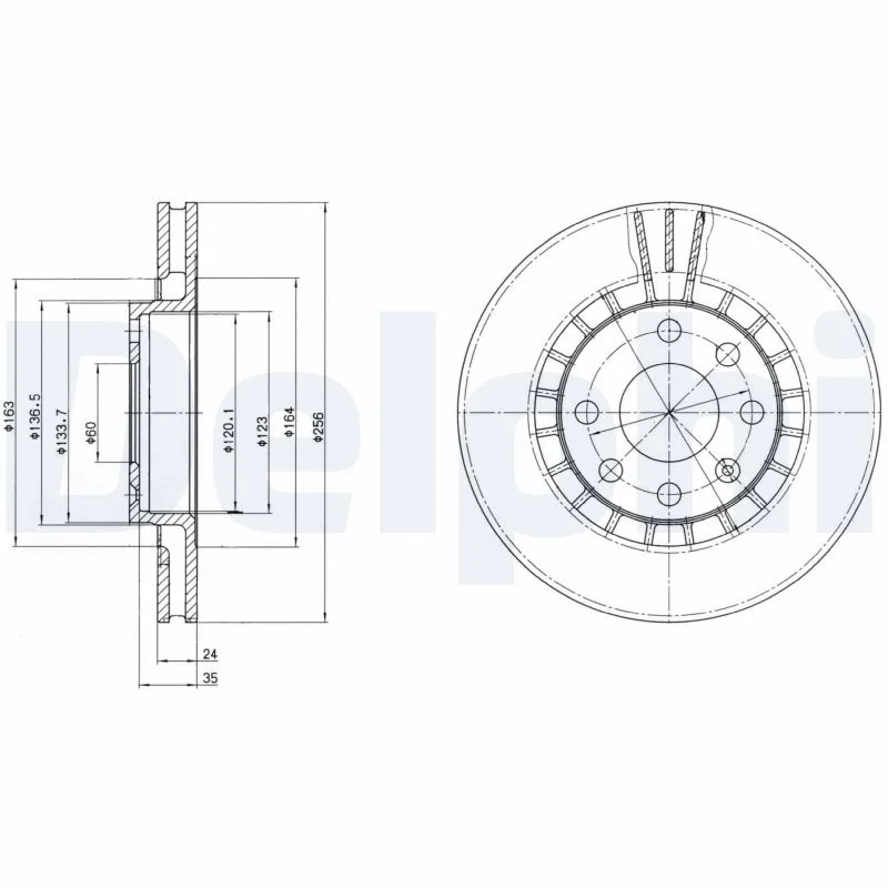 Brzdový kotouč DELPHI BG2443