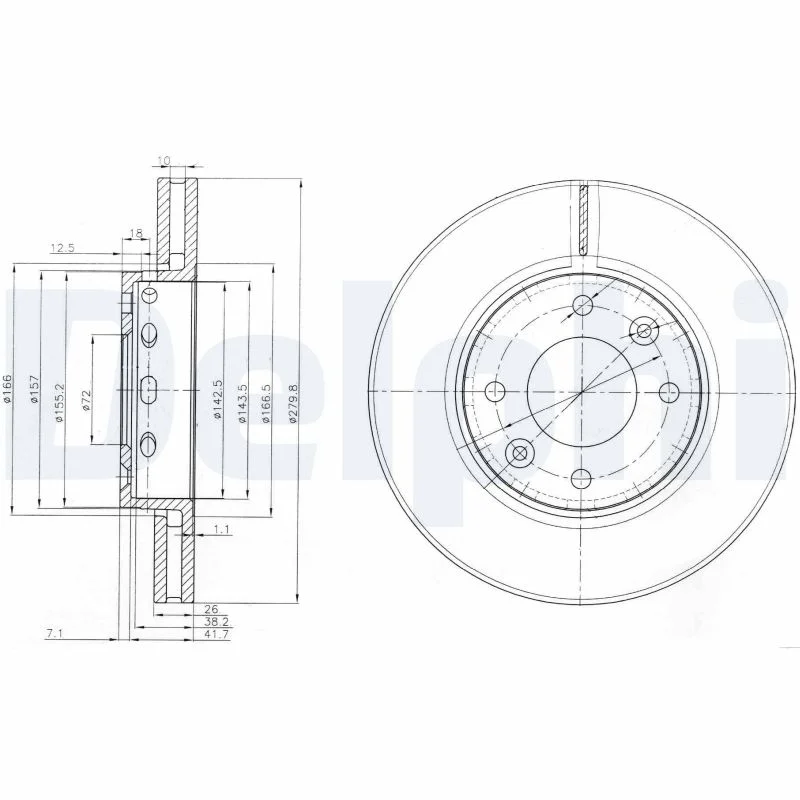 Brzdový kotouč DELPHI BG3800 – OE 0K2FA33251