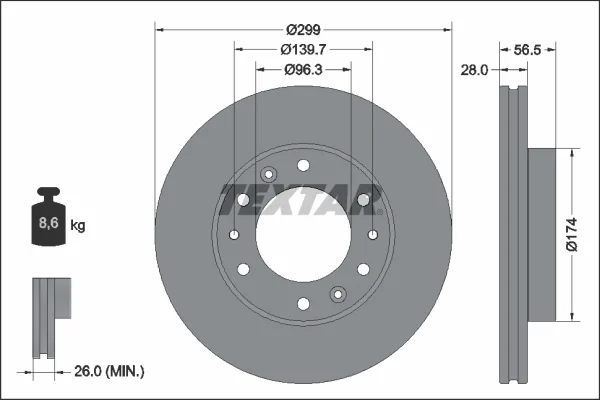 Brzdový kotouč TEXTAR 92338103 – OE 5176159000