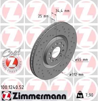Brzdový kotouč ZIMMERMANN 100.1240.52