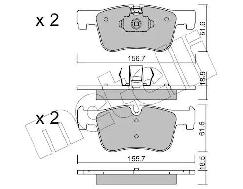 Sada brzdových destiček, kotoučová brzda METELLI 22-0960-0