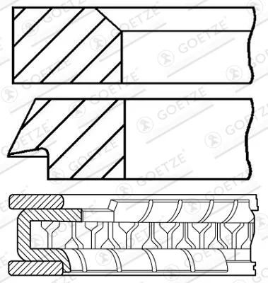 Sada pistnich krouzku GOETZE ENGINE 08-104200-00