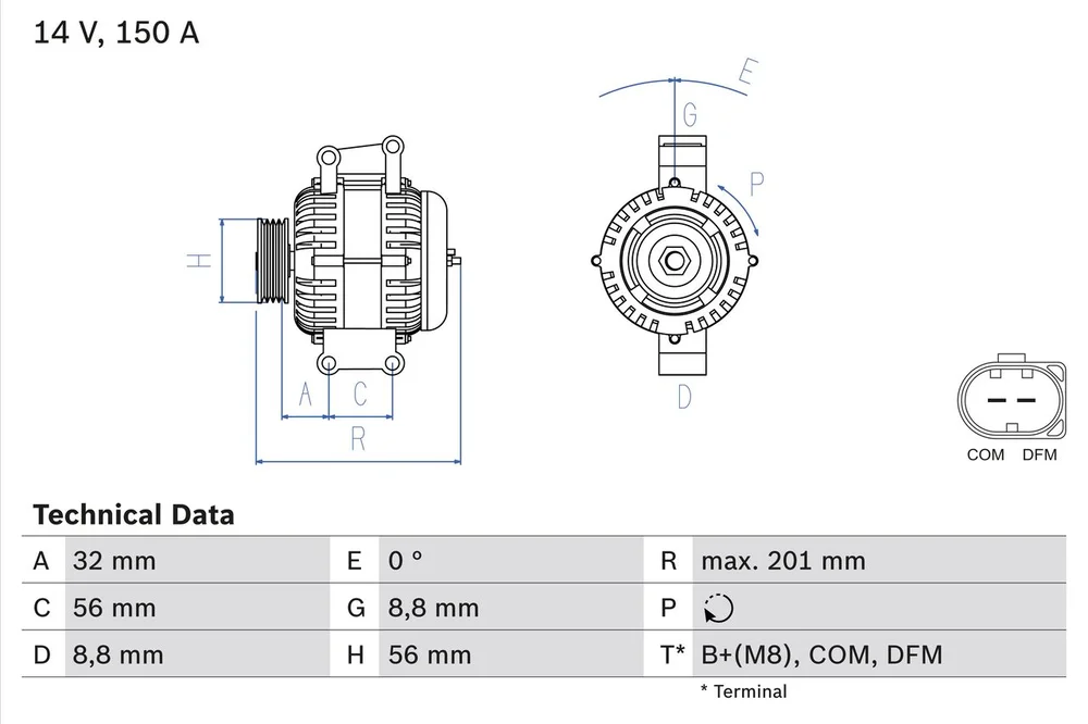 BO 0986046300 Alternátor BOSCH-výměnný díl
