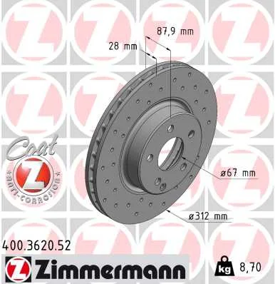 Brzdový kotouč ZIMMERMANN 400.3620.52