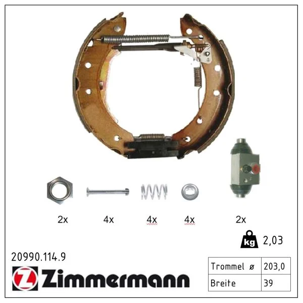 Sada brzdových čelistí ZIMMERMANN 20990.114.9