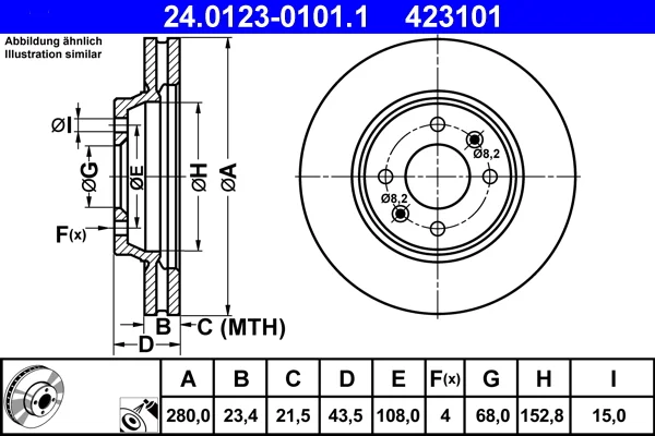 Brzdový kotouč ATE 24.0123-0101.1