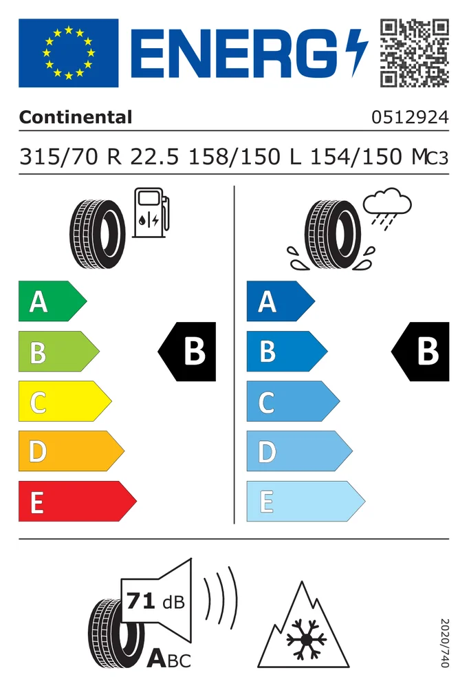 315/70R22.5 CCO CEHS5 CONTINENTAL 315/70R22.5CCOCEHS5