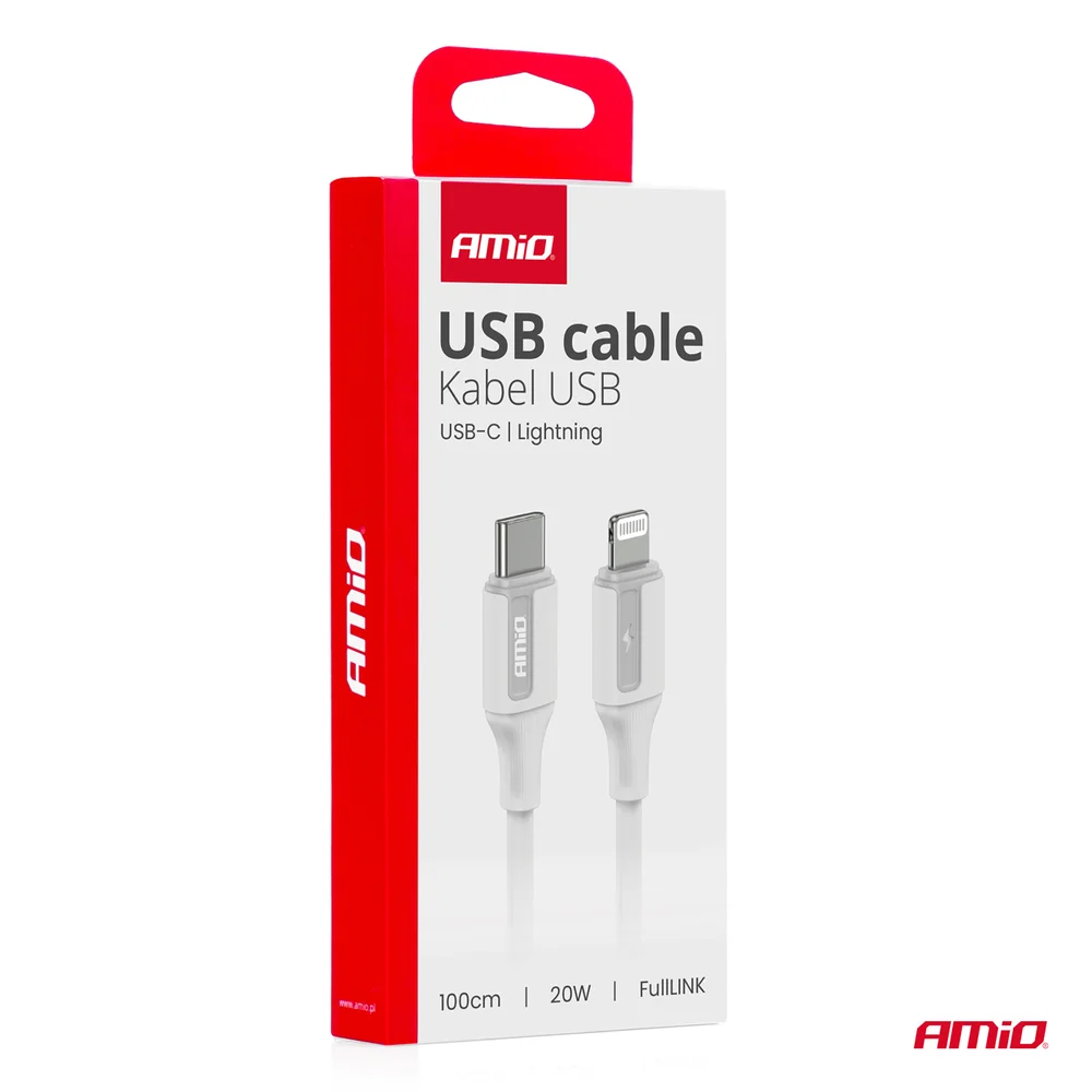 Kabel USB-C na Lightning 20W 100cm FullLINK AMIO-03922 - Obrázek 4