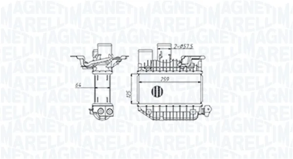 Chladič turba MAGNETI MARELLI 351319205310 Chladič turba MAGNETI MARELLI 351319205310