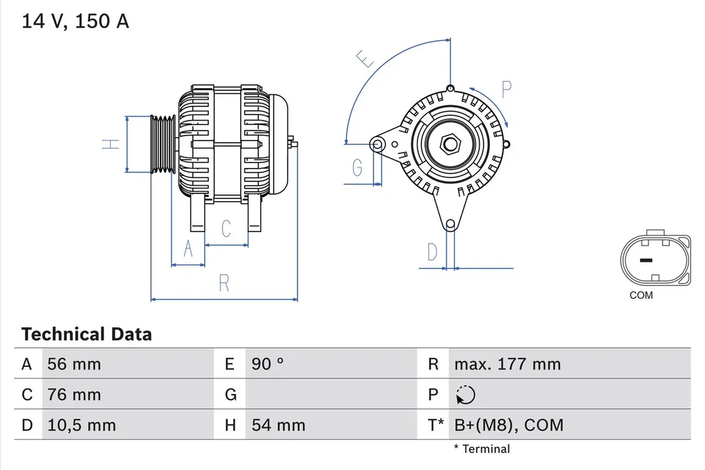 BO 0986080580 Alternátor BOSCH-výměnný díl