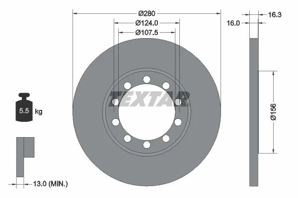 Brzdový kotouč TEXTAR 92152003