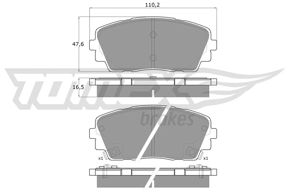 Sada brzdových destiček, kotoučová brzda Tomex Brakes TX18-30