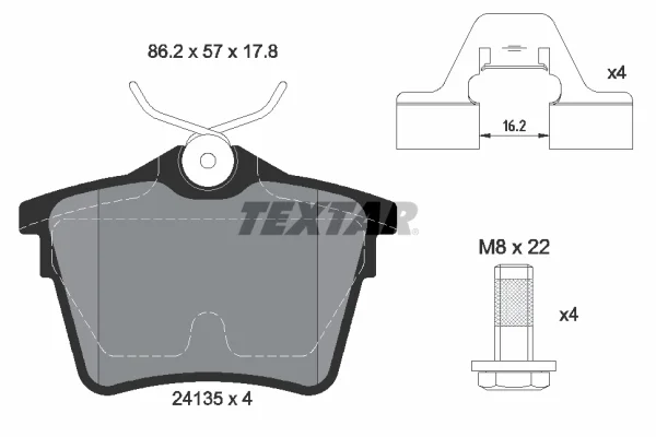 Sada brzdových destiček, kotoučová brzda TEXTAR 2413501