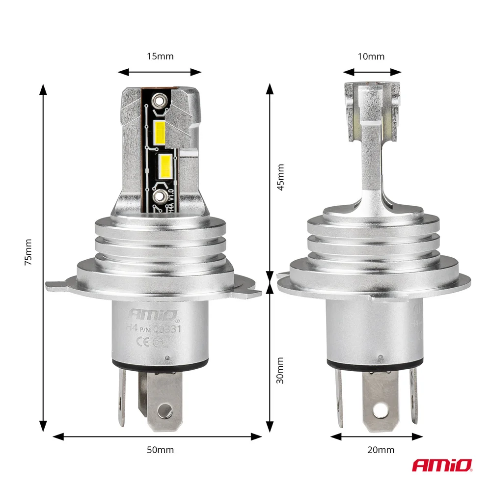H-MINI H4 LED AUTOŽÁROVKY AMIO 03331 - Obrázek 3