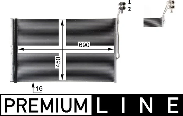 Kondenzátor, klimatizace MAHLE AC777000P Kondenzátor, klimatizace MAHLE AC777000P