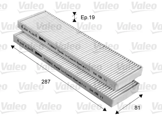 Filtr, vzduch v interiéru VALEO 715662