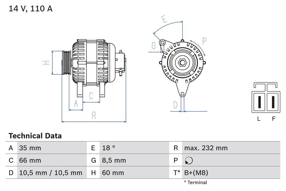 BO 0986048301 Alternátor BOSCH-výměnný díl