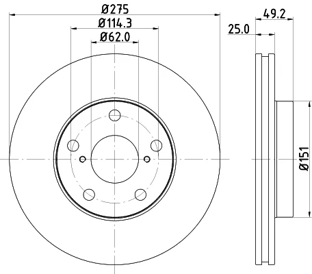 Brzdový kotouč HELLA 8DD355118-691