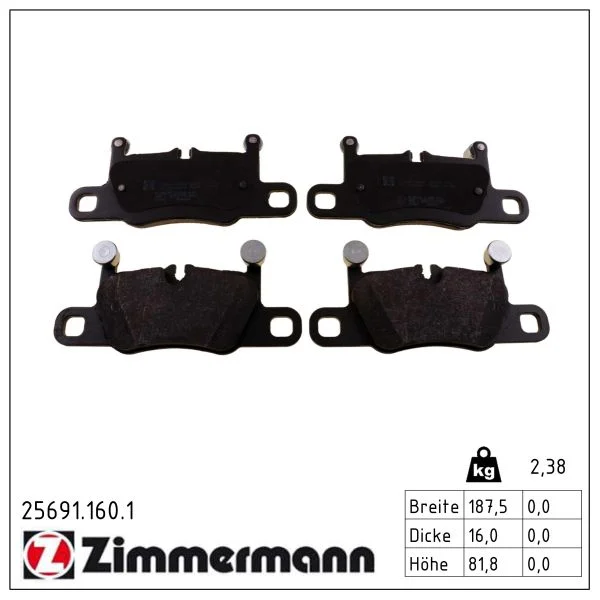 Sada brzdových destiček, kotoučová brzda ZIMMERMANN 25691.160.1