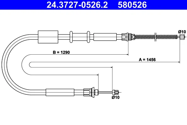 Tazne lanko, parkovaci brzda ATE 24.3727-0526.2 – OE 7747332
