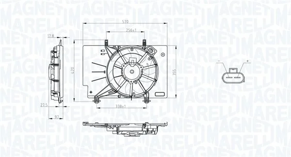 Větrák, chlazení motoru MAGNETI MARELLI 069422734010 Větrák, chlazení motoru MAGNETI MARELLI 069422734010