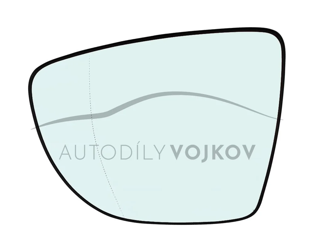 Levé sklo zpětného zrcátka s plastovým držákem vyhřívané asférické v:47861 Levé sklo zpětného zrcátka s plastovým držákem vyhřívané asférické v:47861
