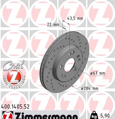Brzdový kotouč ZIMMERMANN 400.1405.52